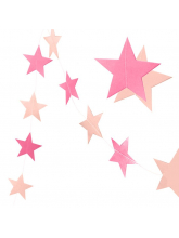 Гирлянда к шару "Звезды Микс" Фуксия и розовый 1,5м