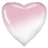 Сердце Бело-розовый градиент 40  см