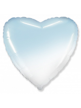 Сердце бело-голубой градиент 40 см