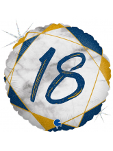 Круг-цифра 18 (мрамор синий)
