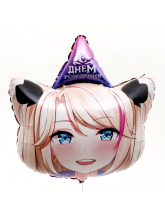 Аниме-блонди, фигурный шар  с днем рождения