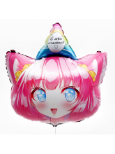 Девочка аниме,  фигурный шар  с днем рождения