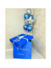 Коробка-сюрприз синяя с шарами "Открой меня" (70х70х70см)