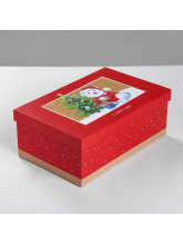 Коробка подарочная "Белый мишка"  22 × 14 × 8,5 см
