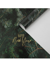 Бумага упаковочная глянцевая «Happy new year», 70 х 100 см